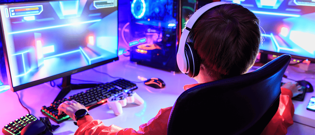 Kid playing video games