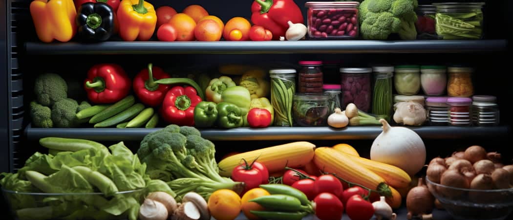 De groentelade in de koelkast